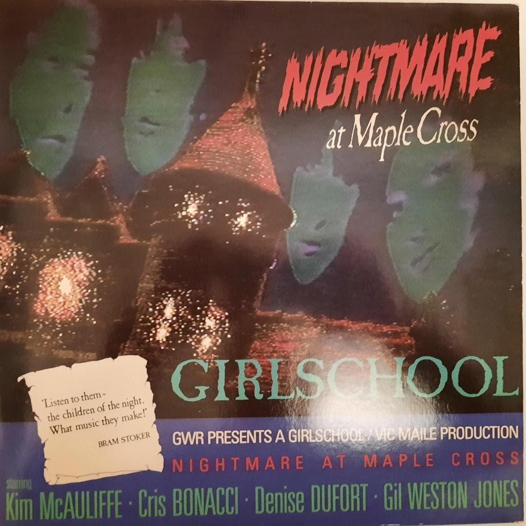 LP "Nightmare at Maplecross" - Girlschool, Inclusief binnenhoes, Ophalen of Verzenden, Gebruikt, 12 inch