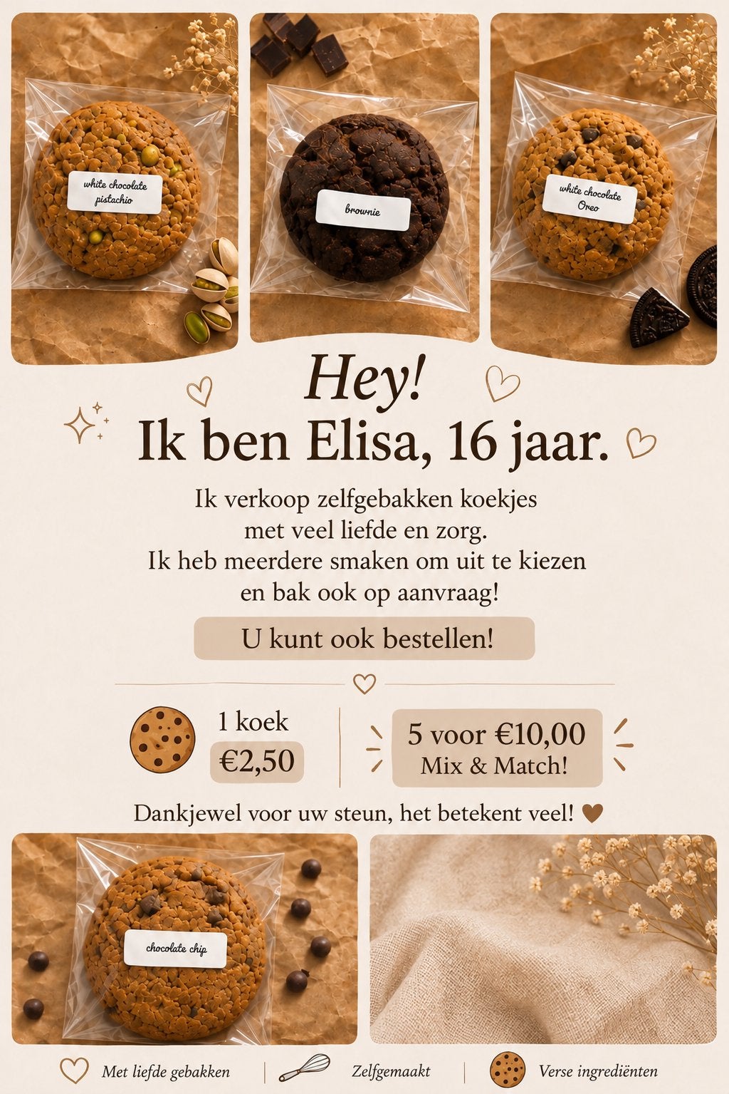 Zelfgemaakte koekjes ophalen in hoofddorp, Ophalen