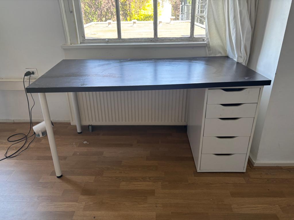 Bureau met ladekastje, Ophalen, Gebruikt, 150 cm, IKEA