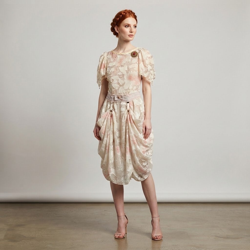 Vintage Roze Bloemen Jurk - Maat 36, Kleding | Dames, Ophalen of Verzenden, Kleding, Maat 36 (S), Overige thema's