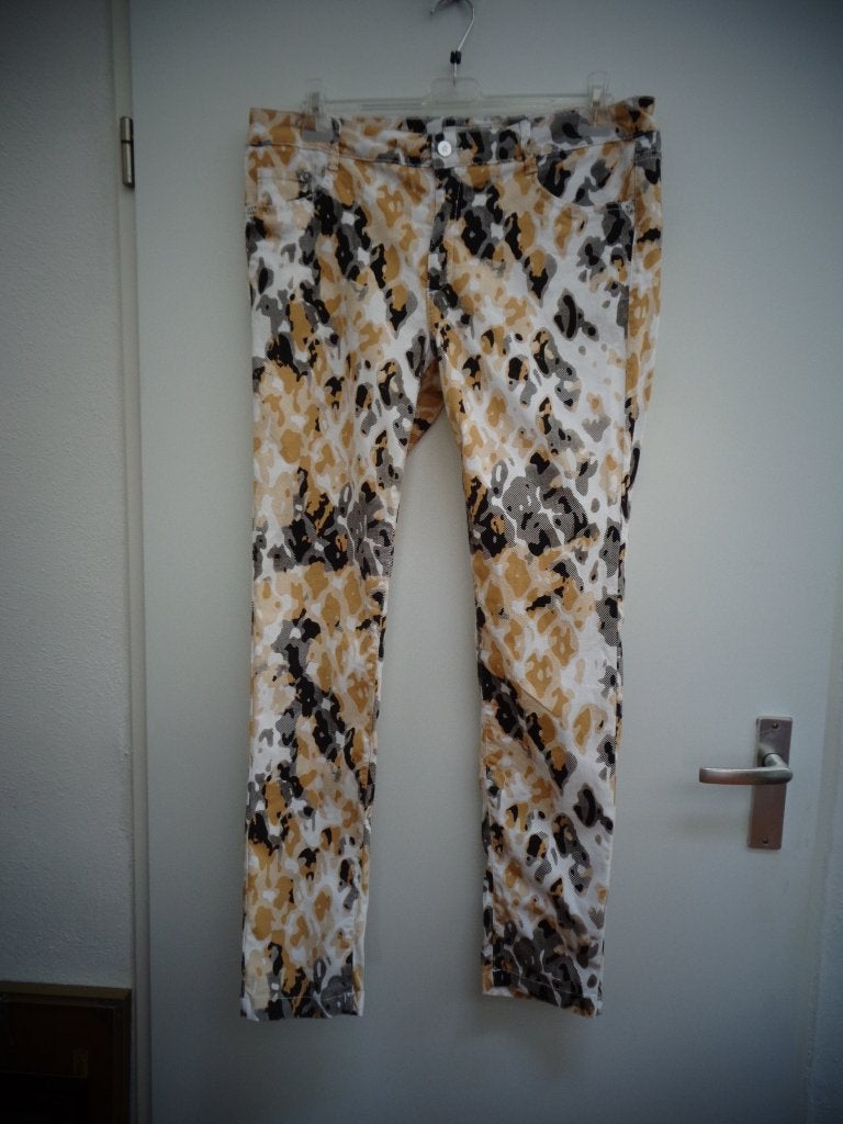 Nickjean jeans wit beige zwart gevlekt, maat 44., Wit, Ophalen of Verzenden, Zo goed als nieuw, W33 - W36 (confectie 42/44)