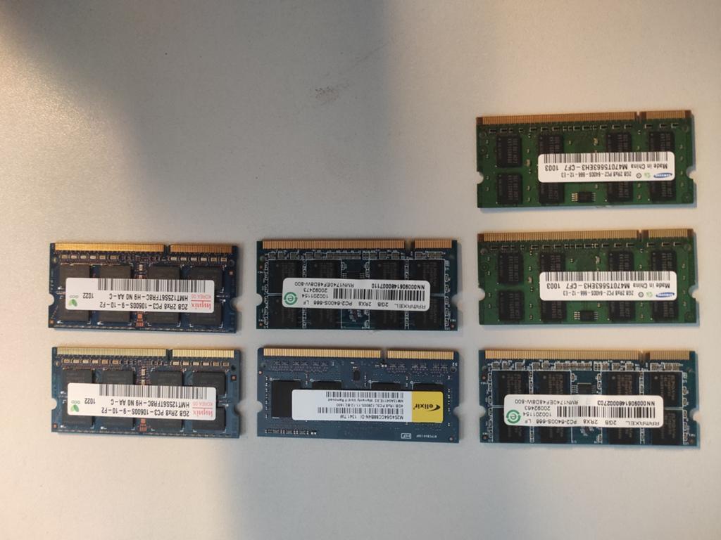Diverse RAM Geheugenmodules., Computers en Software, RAM geheugen, Gebruikt, Ophalen of Verzenden, Desktop, 2 GB