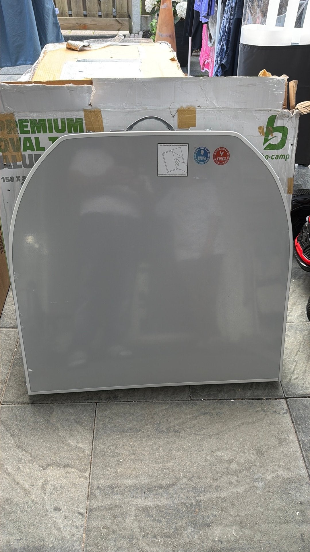 Bo-camp ovale aluminium campingtafel 150x80x70 cm, Ophalen, Nieuw, Campingtafel