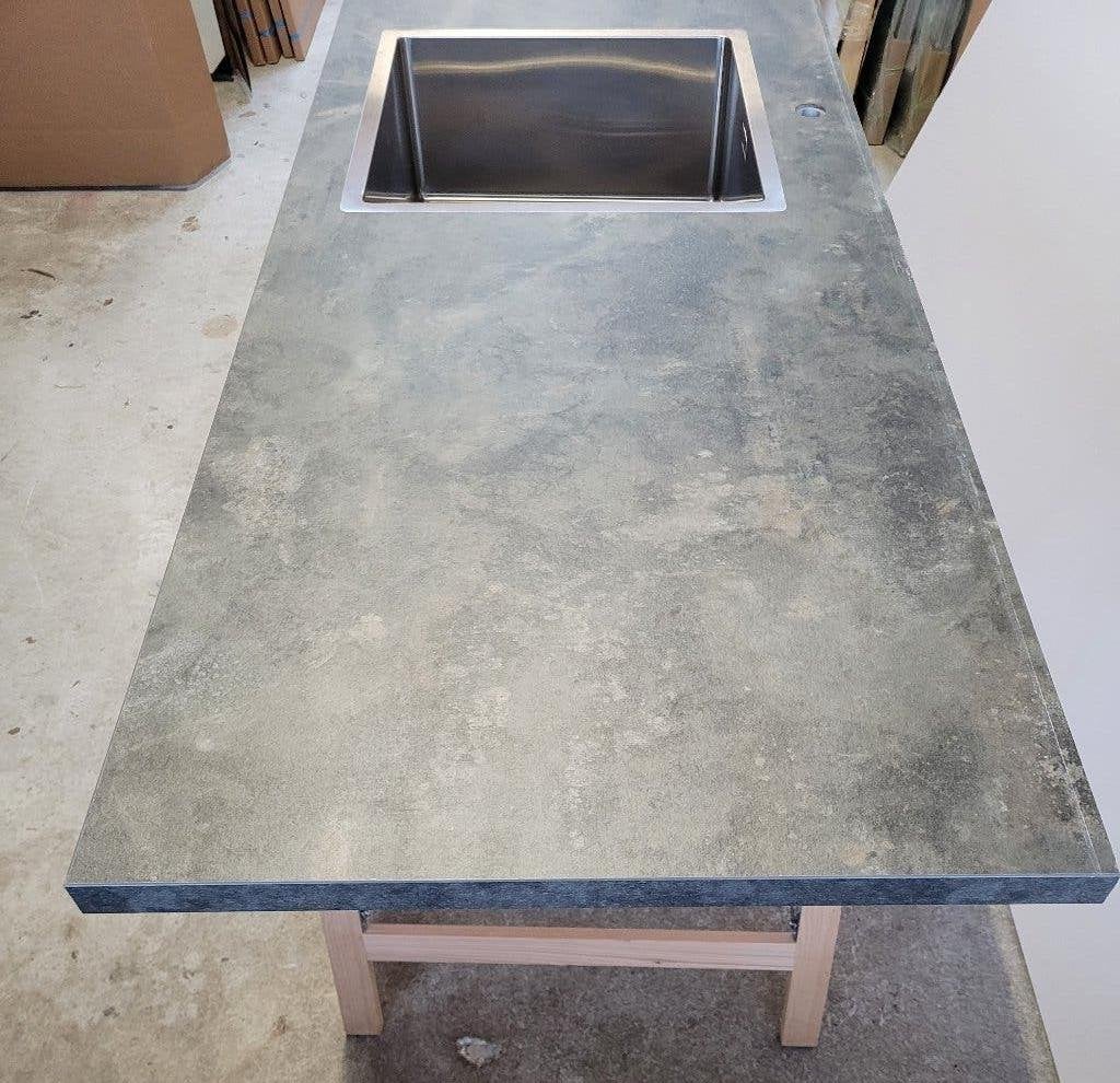 Werkblad met spoelbak, 263,5 x 60 cm, kleur Shadow, Huis en Inrichting, Keuken | Keukenelementen, Ophalen, Zo goed als nieuw, 200 cm of meer