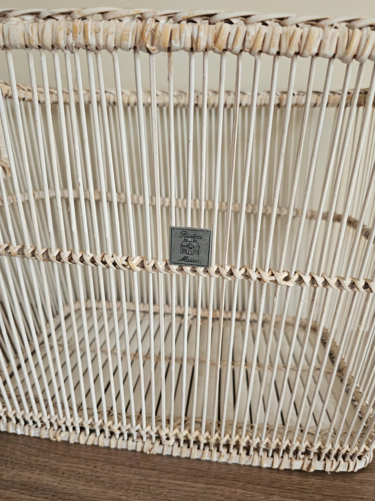 Rotan (lectuur) mand van Riviera Maison, Ophalen, Beige, Natuurlijk materiaal, Landelijk