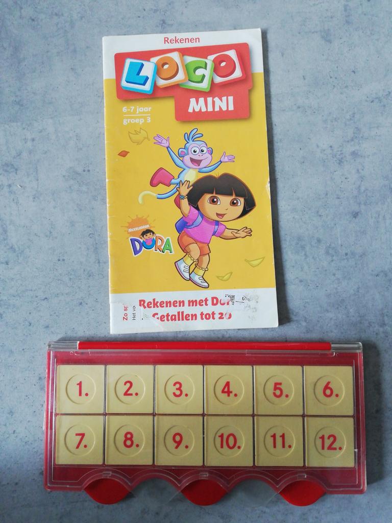 Mini loco tegeldoos met boekje, 6-7 jaar, Ophalen of Verzenden, Gebruikt, Rekenen