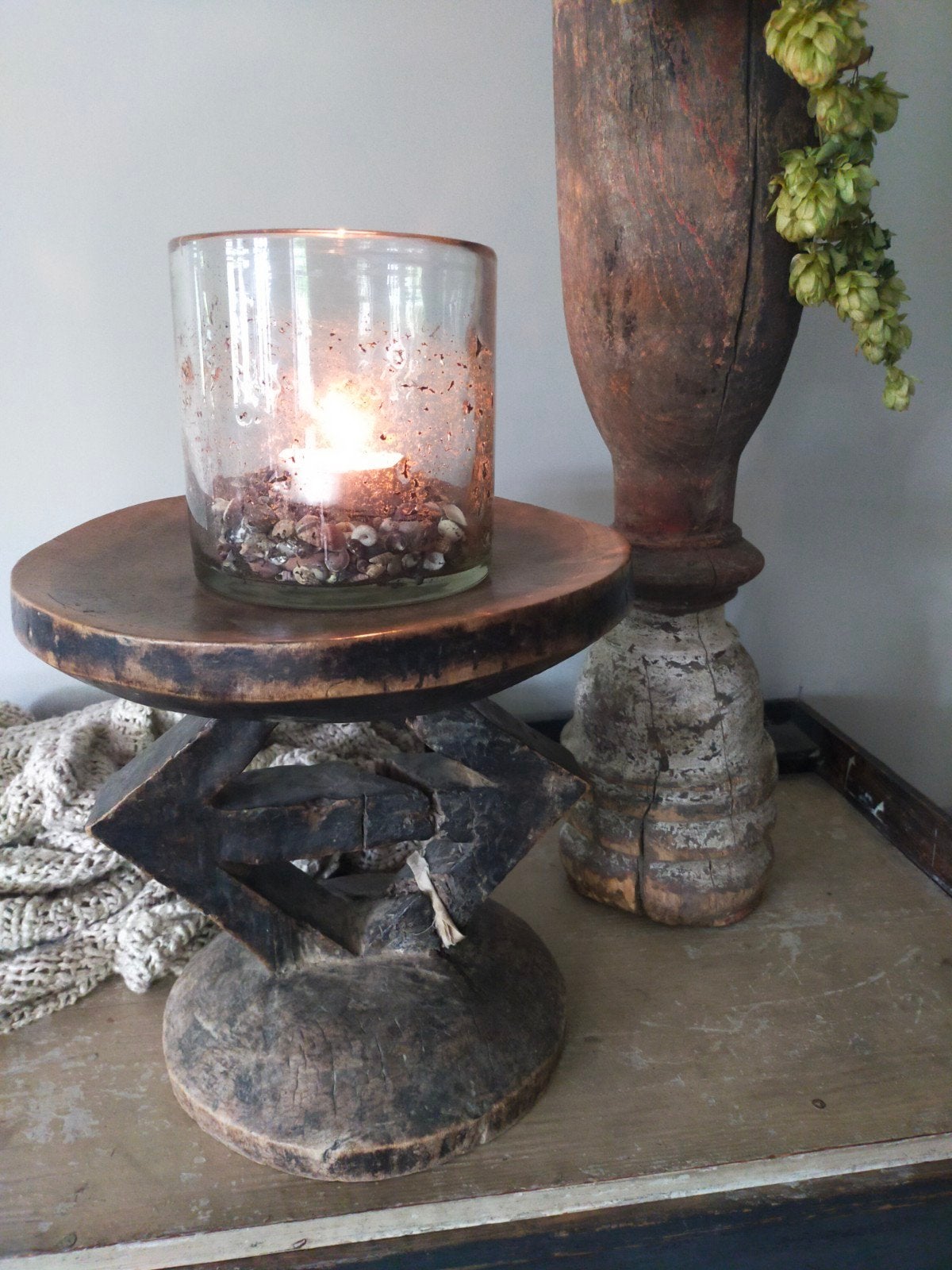 oud houten ornament / krukje, Ophalen of Verzenden