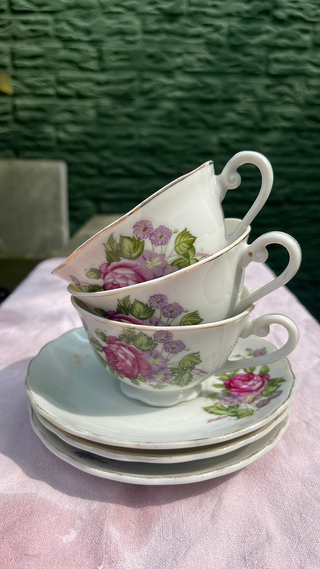 Bloemen servies, Antiek en Kunst, Antiek | Servies los, Ophalen of Verzenden