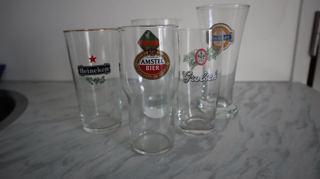 Bierglazen Bier Glas Amstel Heineken Palm Grolsch, Verzamelen, Ophalen of Verzenden, Nieuw, Glas of Glazen
