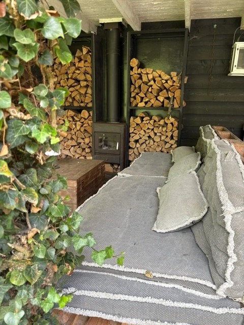 OPRUIMING: 15 pallets (5 loungebanken) en pallet kussens, Tuin en Terras, Ophalen, Gebruikt, Hout