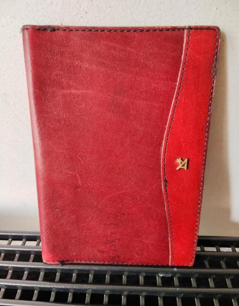 Assima Collection bordeauxrode vintage portefeuille 17x25 cm, Ophalen of Verzenden, Rood, Overige merken, Leer