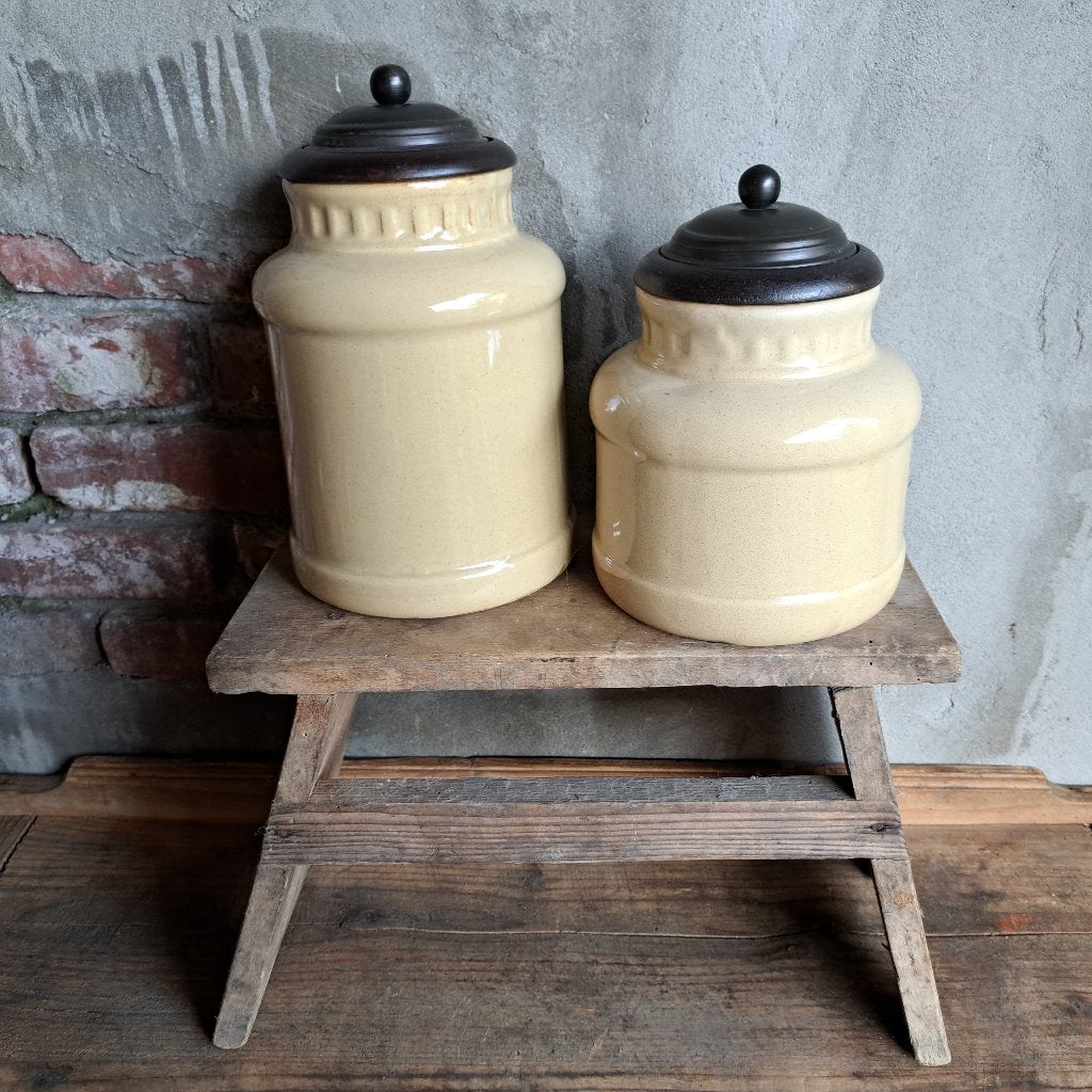 1x Landelijke aardewerk voorraadpot pot met deksel *Etage3*, Gebruikt, ., Ophalen of Verzenden, .