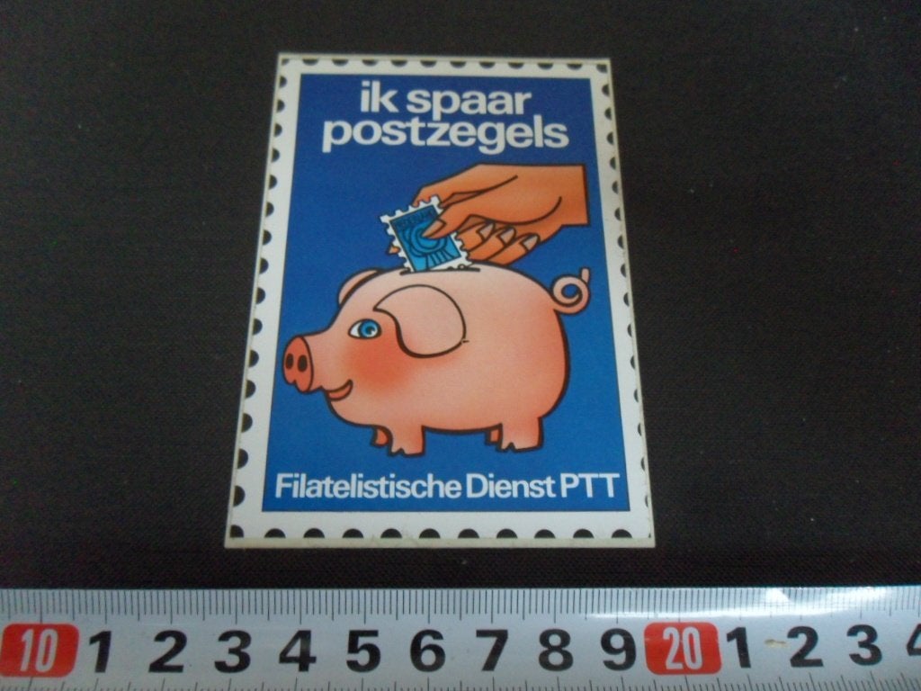 sticker Ik spaar postzegels Filatelistische Dienst PTT *, Verzamelen, Ophalen of Verzenden, Zo goed als nieuw