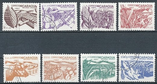 Nicaraqua 1987 M2766-2773 gest., Ophalen of Verzenden, Gestempeld, Midden-Amerika
