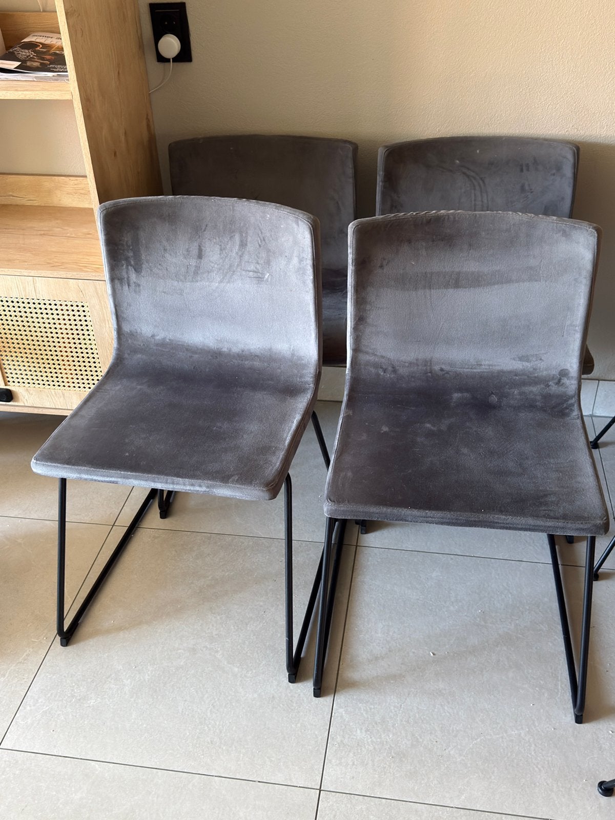Eetkamerstoelen 4, Ophalen, Zo goed als nieuw, Vier, Metaal