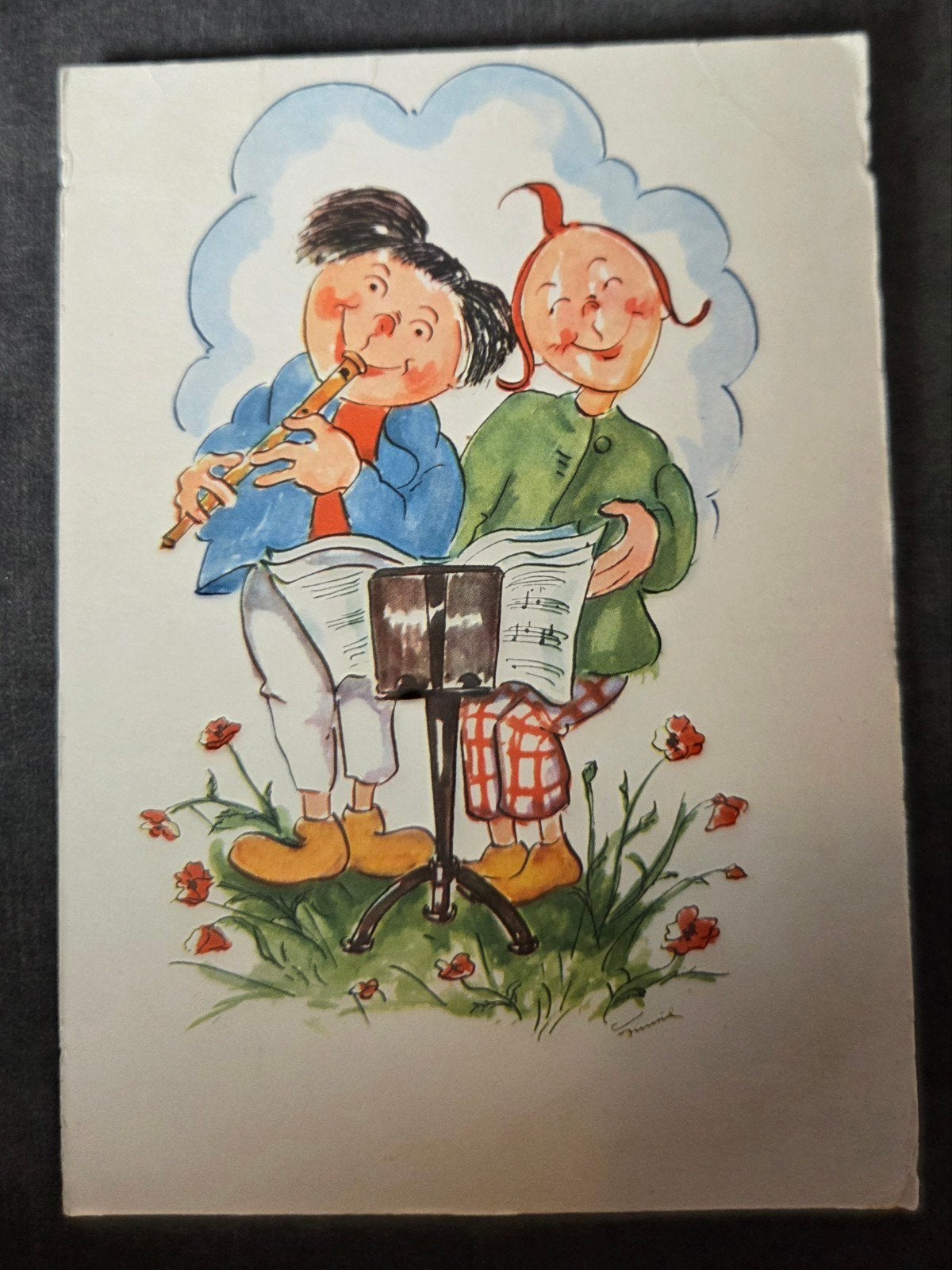 Muzikanten met Fluit en Bladmuziek, Verzenden, 1940 tot 1960, Ongelopen, Kinderen