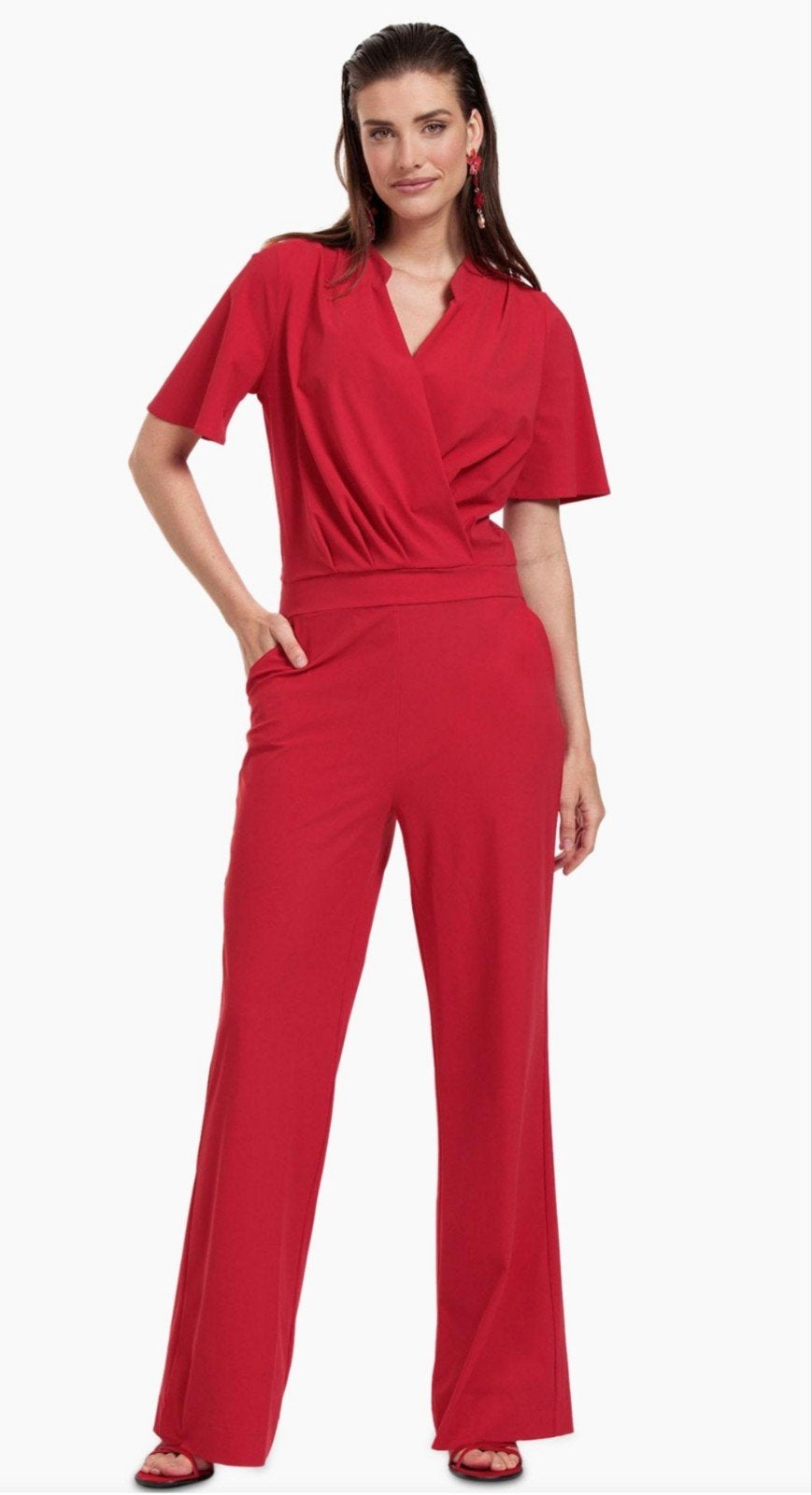 Studio Anneloes rode jumpsuit flair travelstof maat S, Kleding | Dames, Jumpsuits, Studio Anneloes, Ophalen of Verzenden, Zo goed als nieuw