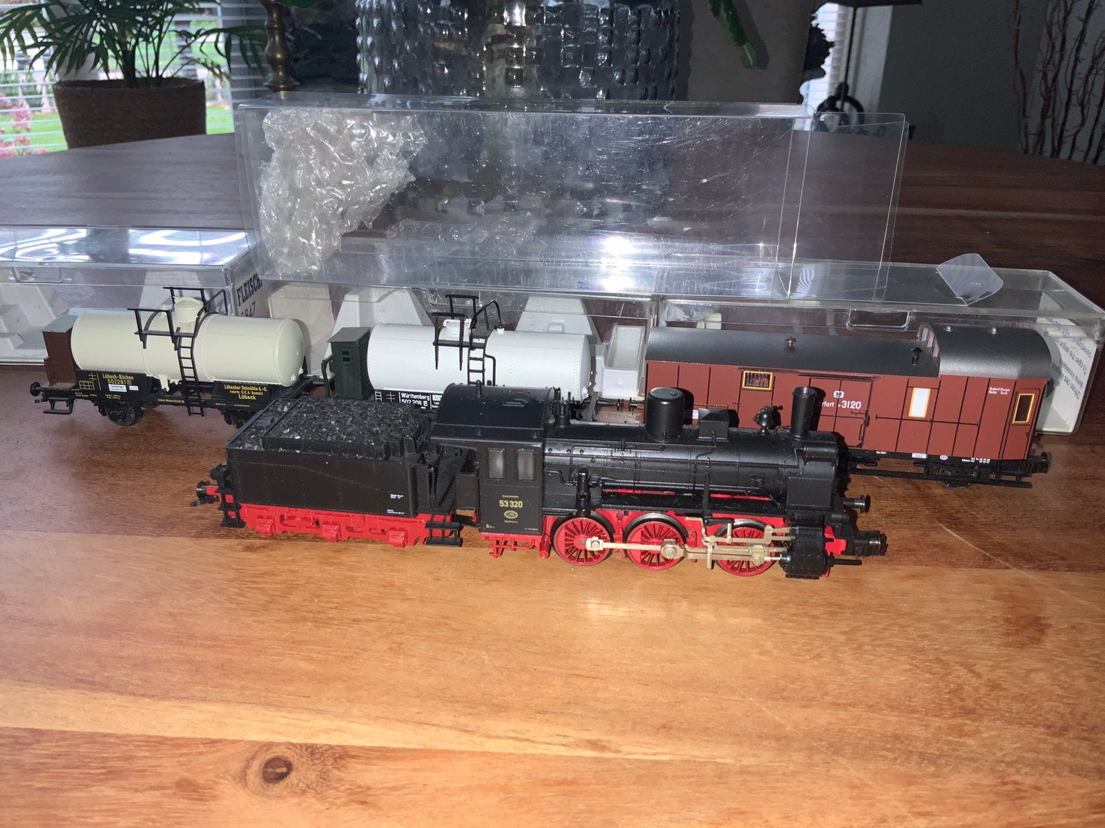 FLeischmann stoomlok met 3 wagons, Treinset, Gelijkstroom, Fleischmann, Ophalen of Verzenden