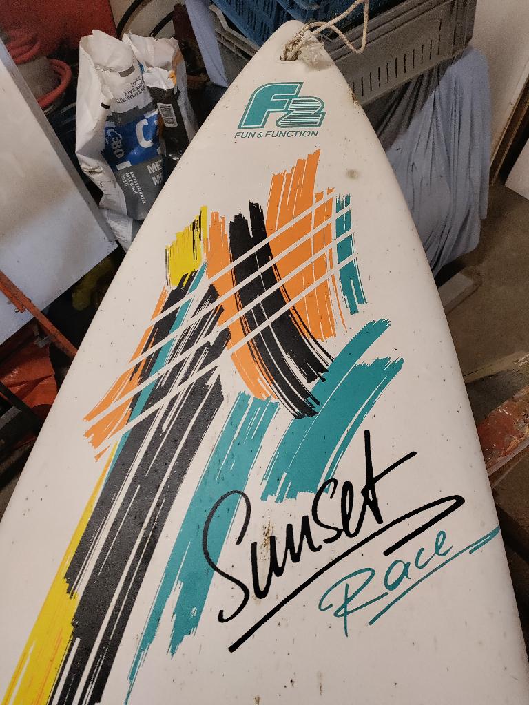 windsurfplank F2 Sunset Race met 5 zeilen, Ophalen, 250 tot 300 cm, Plank, 5 tot 7 m²