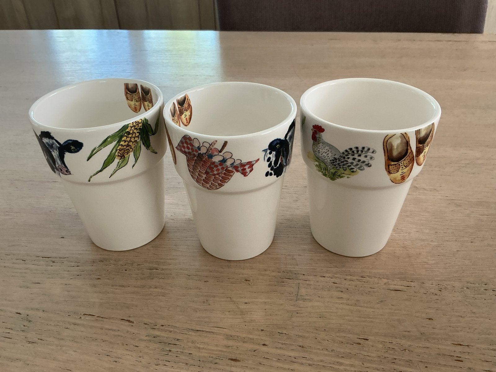 Set van 3 Alie Kruse-Kolk bekers Landleven.Landelijk servies, Ophalen of Verzenden