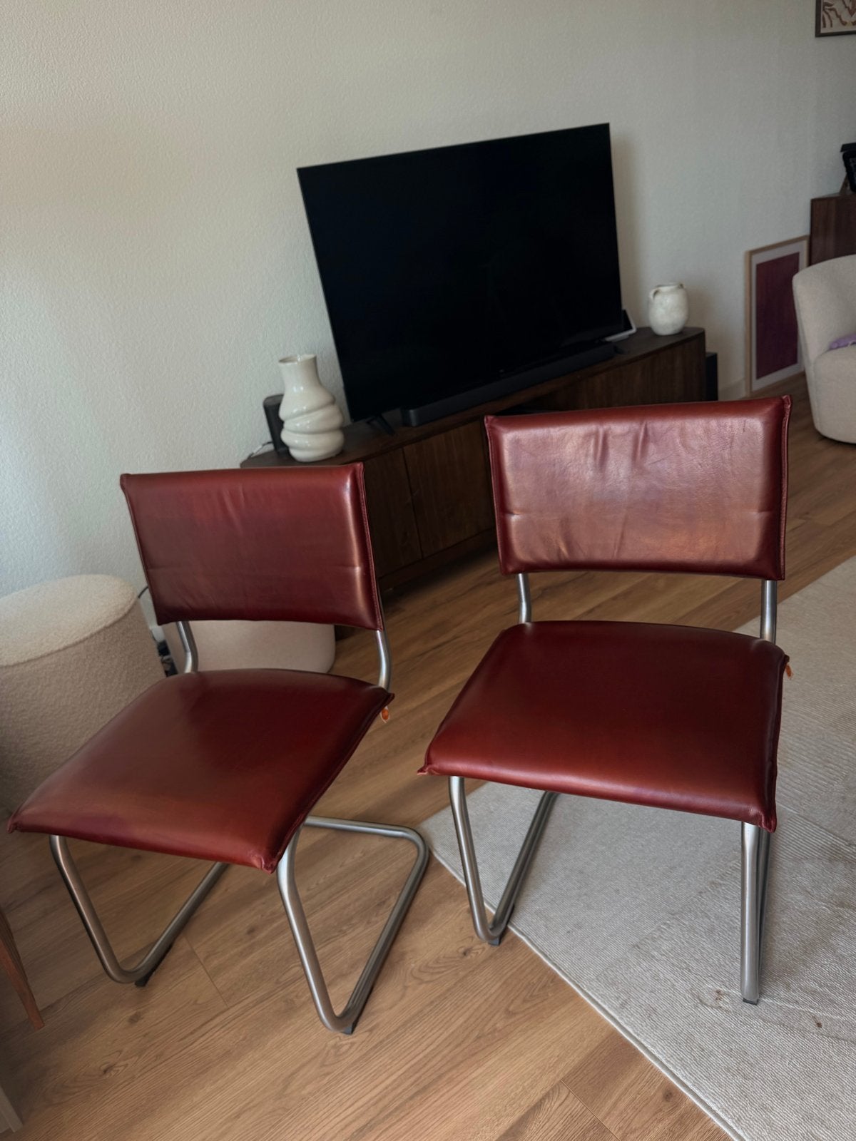 Designer stoelen Jess, Ophalen, Gebruikt, Twee, Leer