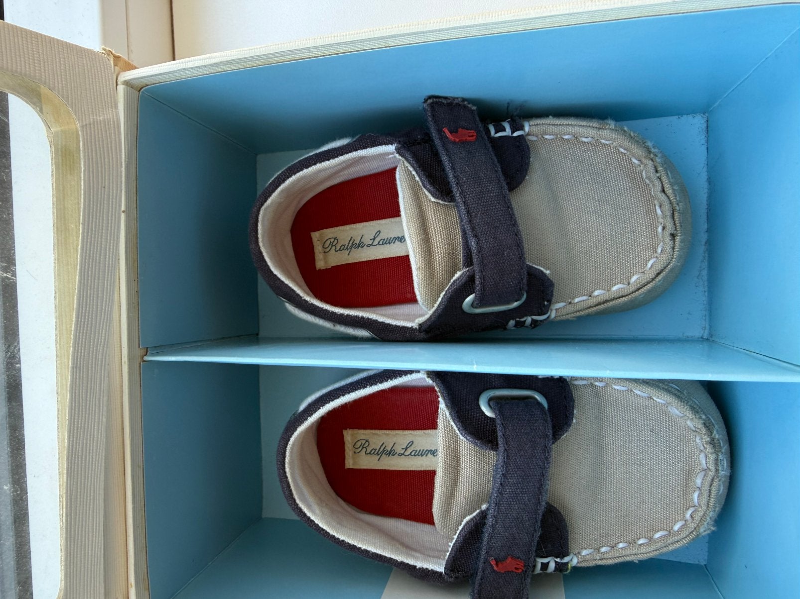 Ralph Lauren baby schoentjes met originele doos, Ophalen of Verzenden, Zo goed als nieuw, Jongetje of Meisje, Schoentjes