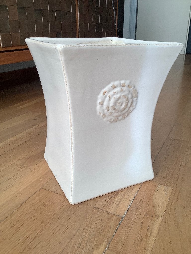 Toscaanse plantenpot plantenbak crème, Ophalen, Overige materialen, Vierkant, Zo goed als nieuw