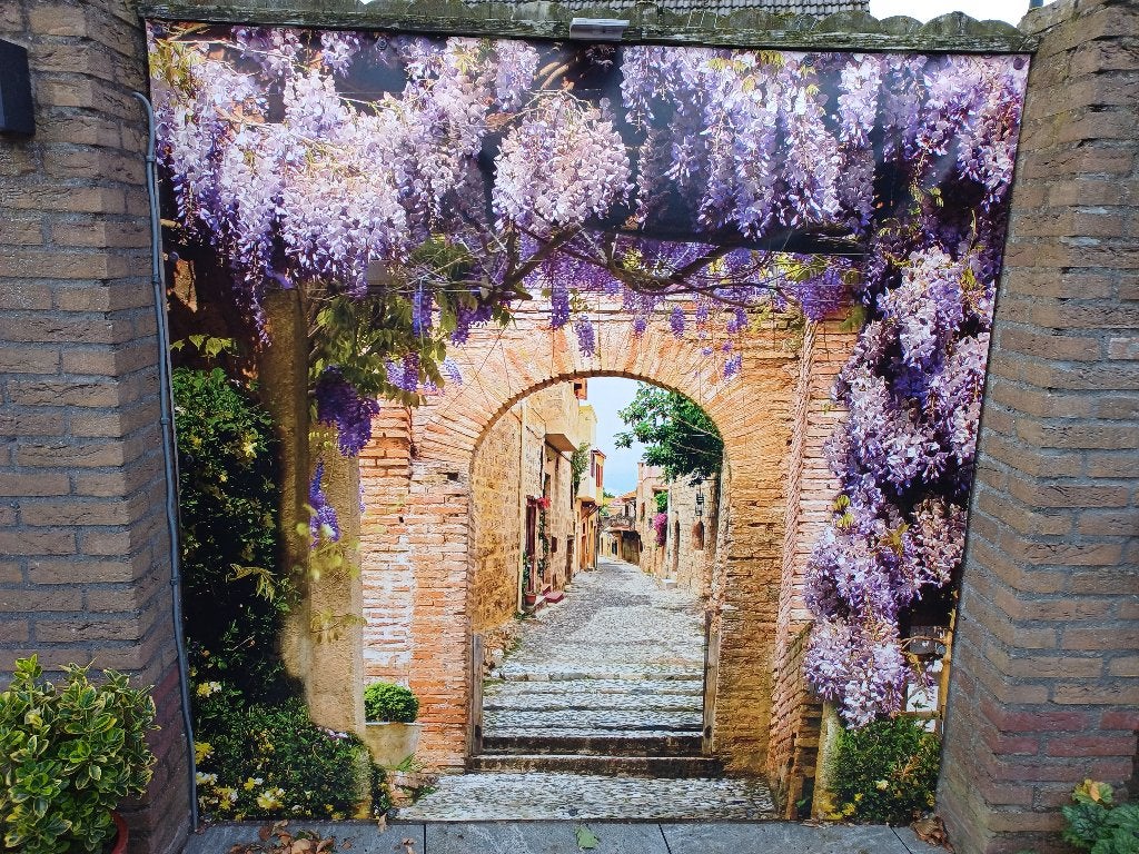 Tuin decoratie doek, Ophalen