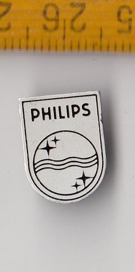 Philips Radio logo embleem schildje blik wit, Antiek en Kunst, Antiek | Tv's en Audio, Ophalen of Verzenden