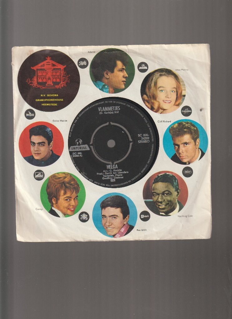 HELGA  --  VLAMMETJES, Verzenden, Originele persing, 7 inch, Single