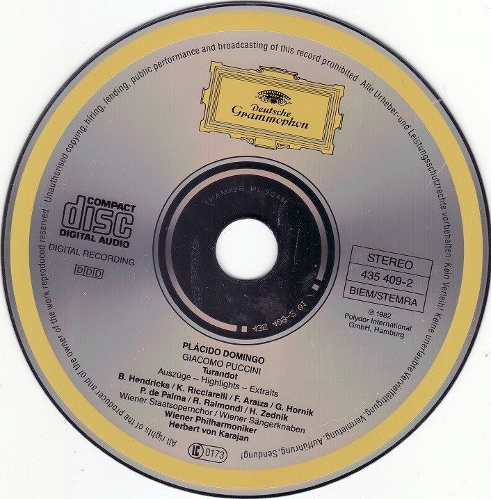 CD - Plácido Domingo - Puccini Turandot - 1982, Modernisme tot heden, Ophalen of Verzenden, Zo goed als nieuw, Album