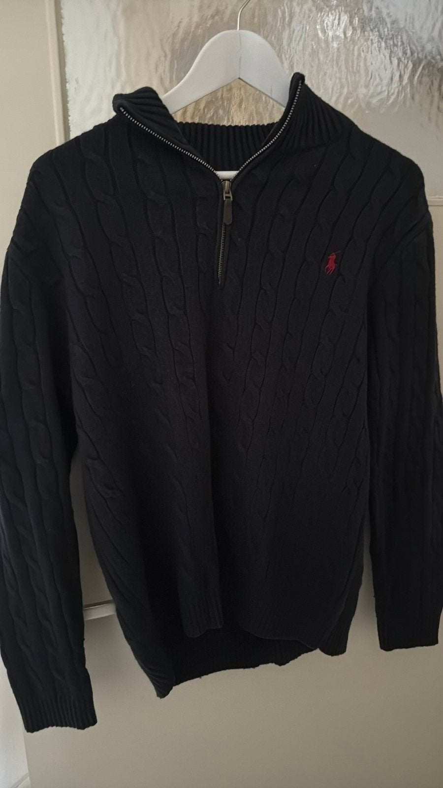 Knitted Ralph lauren quarterzip S, Ophalen of Verzenden, Zo goed als nieuw, Blauw
