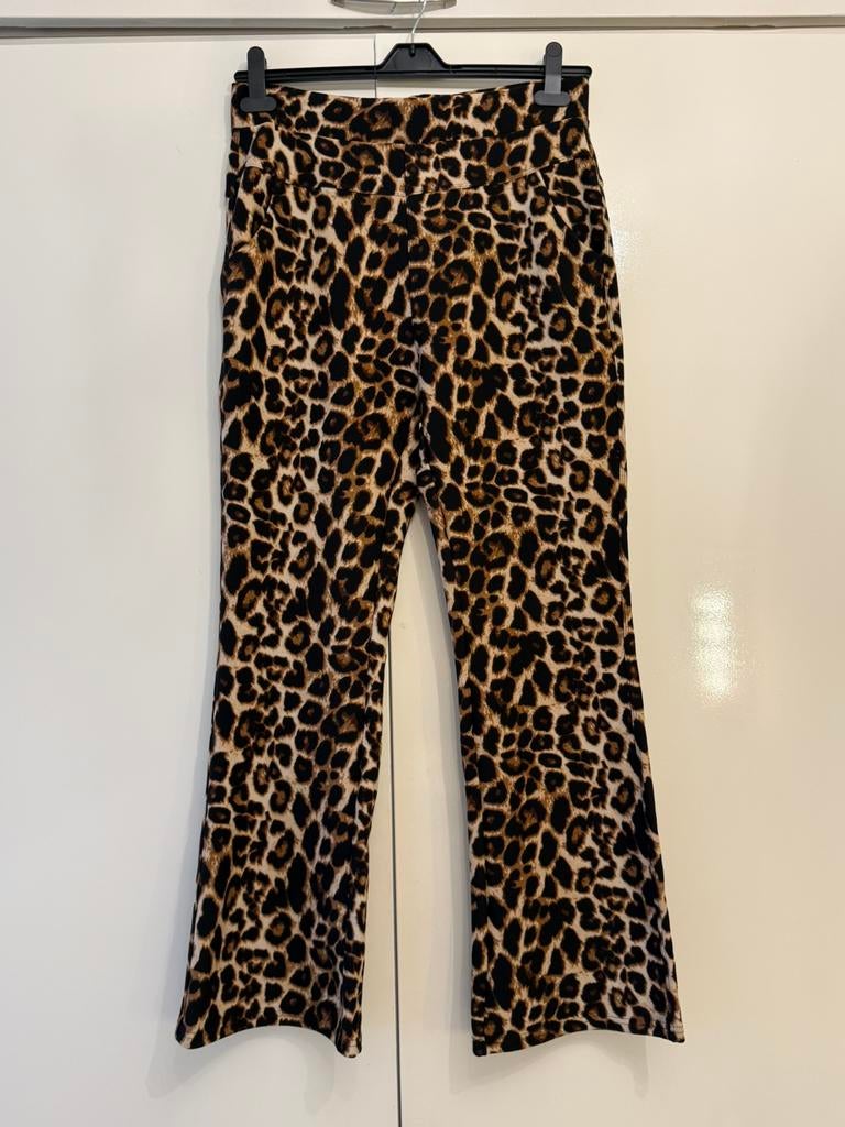 Tijgerprint Flare Legging, Bruin, Maat 46/48 (XL) of groter, Nieuw, Ophalen of Verzenden