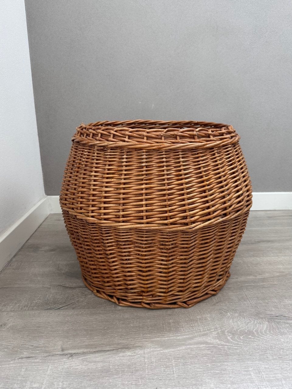 Rieten mand, Ophalen, Handgemaakt, Mand, Rond