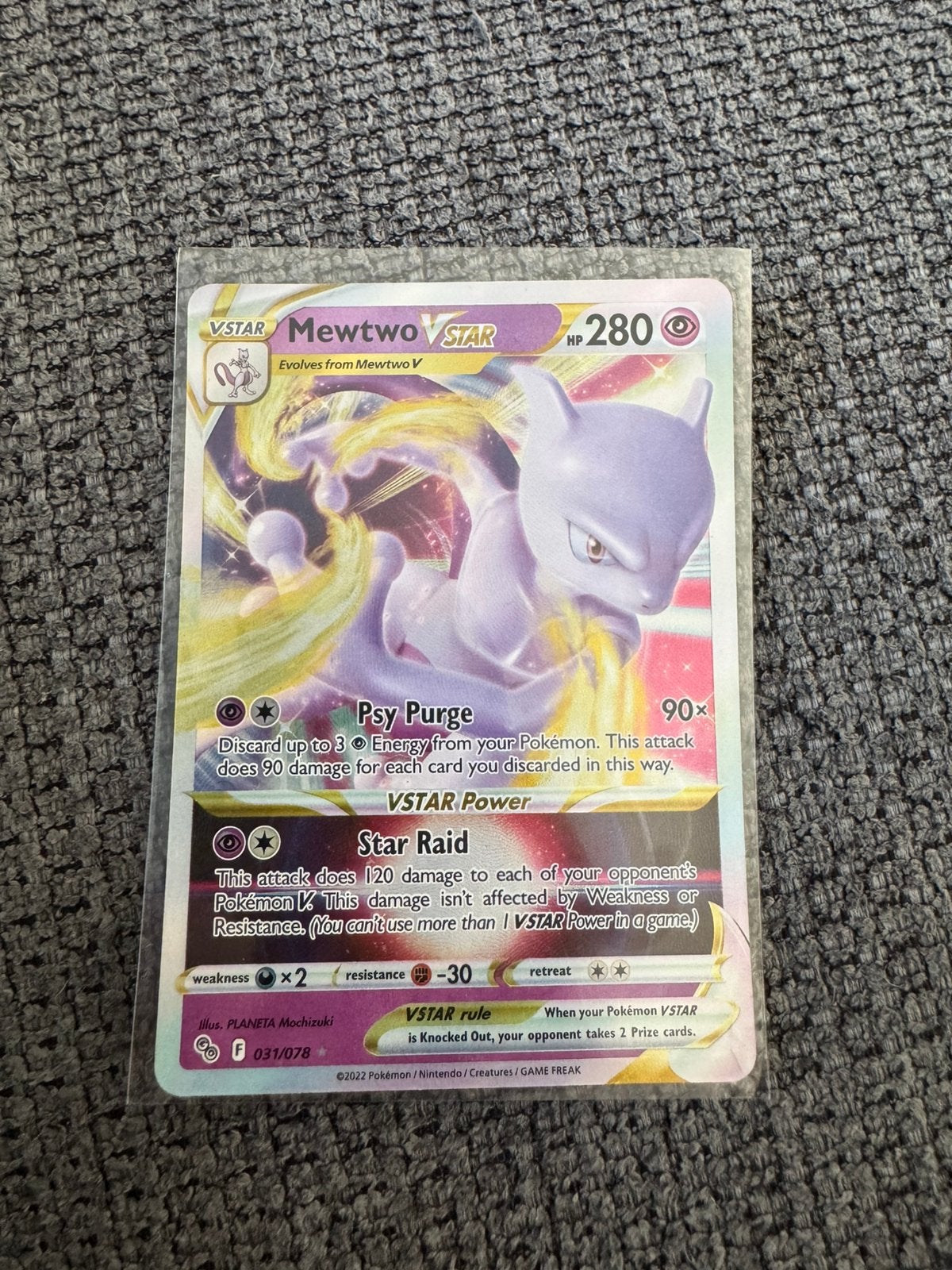 Mewtwo vstar 031 Pokemon Go, Ophalen of Verzenden, Zo goed als nieuw