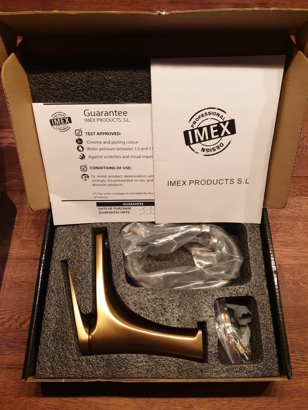 Set van 2 IMEX Gouden Wastafelkranen - Nieuw in Doos, Ophalen of Verzenden, Nieuw, Koper, Kraan
