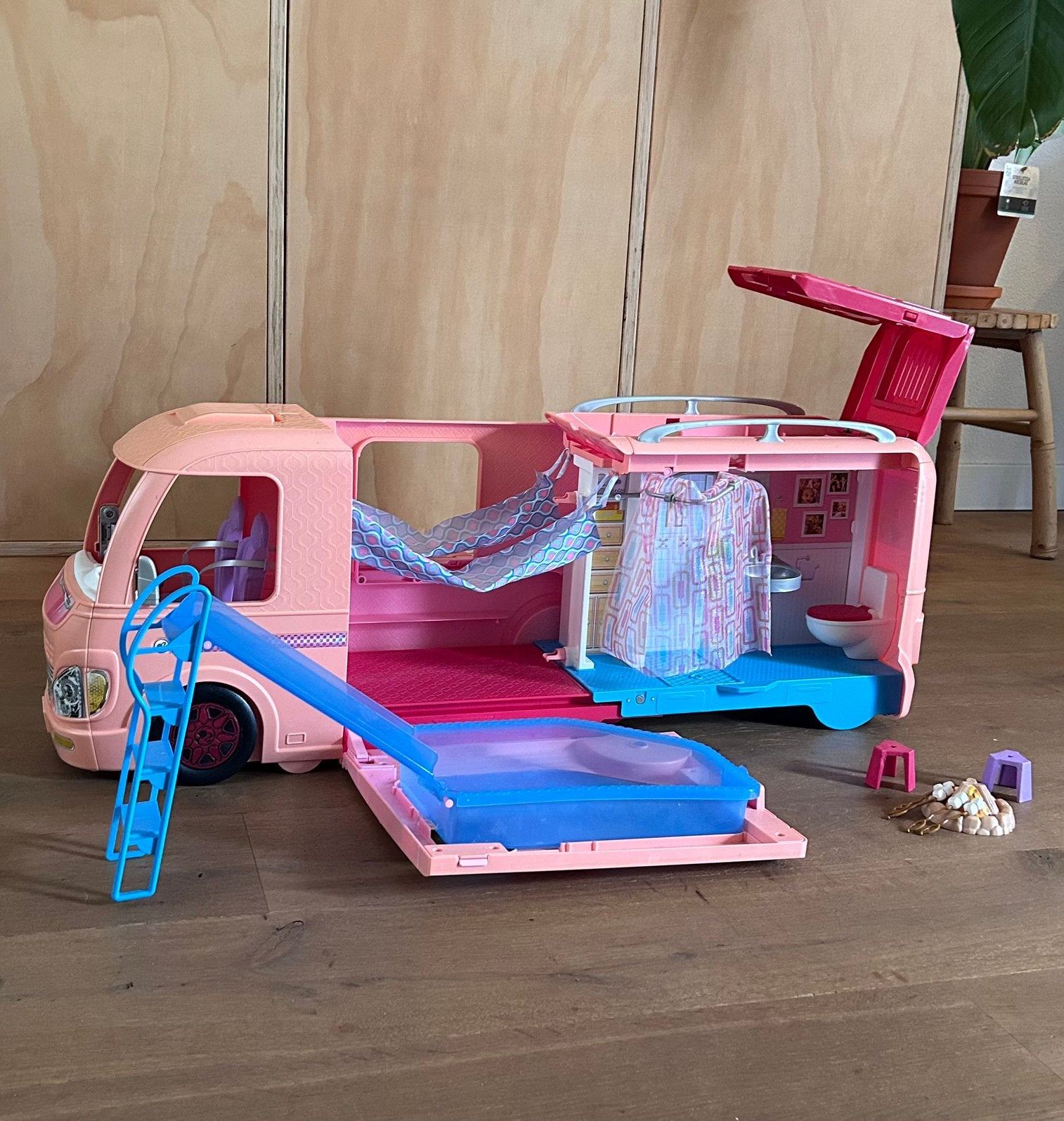 Barbie camper, Ophalen, Gebruikt