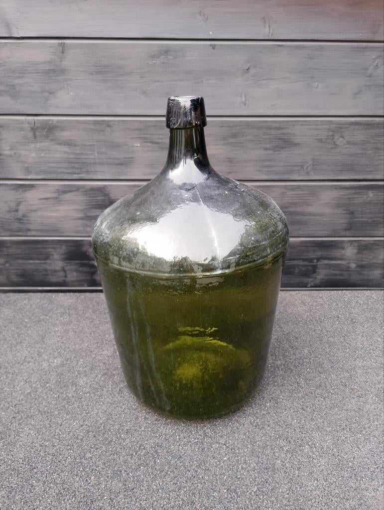 Donker groen glas vaas, Ophalen, Groen, Glas, Minder dan 50 cm