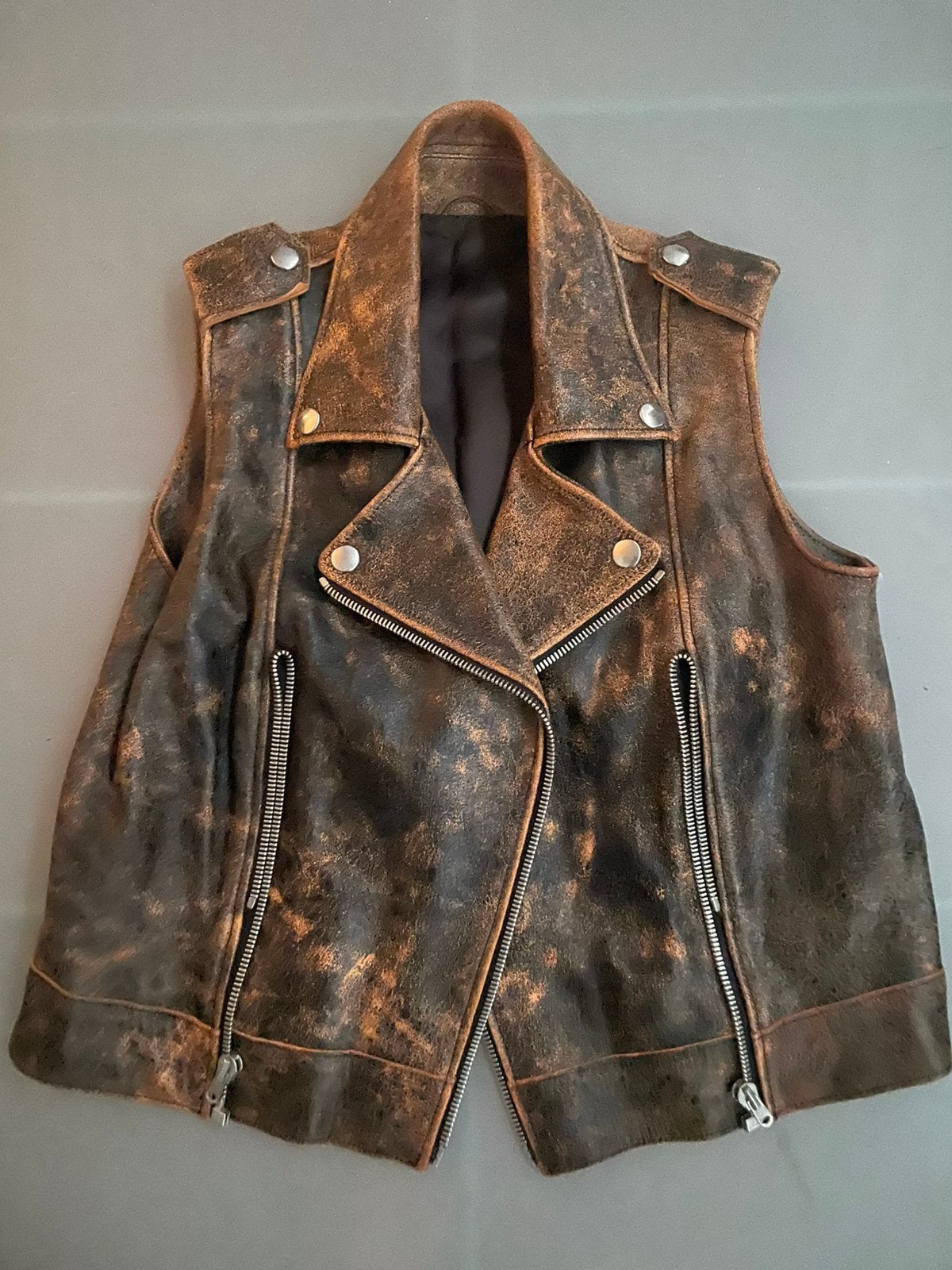 Size 38 Acne sleeveless leather jacket AW09, Verzenden, Zo goed als nieuw, Maat 38/40 (M), Zwart