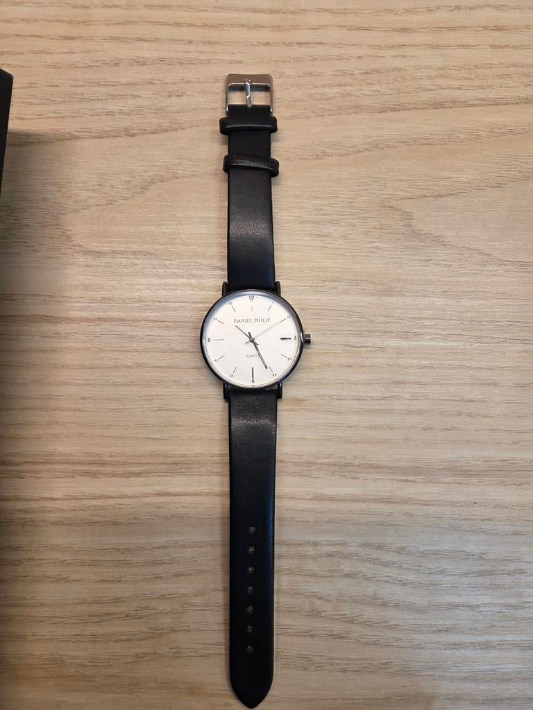 Nieuwstaat Daniel Philip horloge, Overige merken, Leer, Staal, Polshorloge