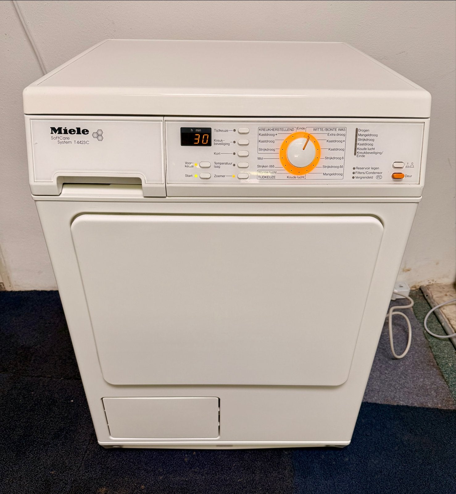 Miele SoftCare System T4423C Wasdroger, Witgoed en Apparatuur, Wasdrogers, 6 tot 8 kg, Gebruikt, Luchtafvoer, Www.miele.com