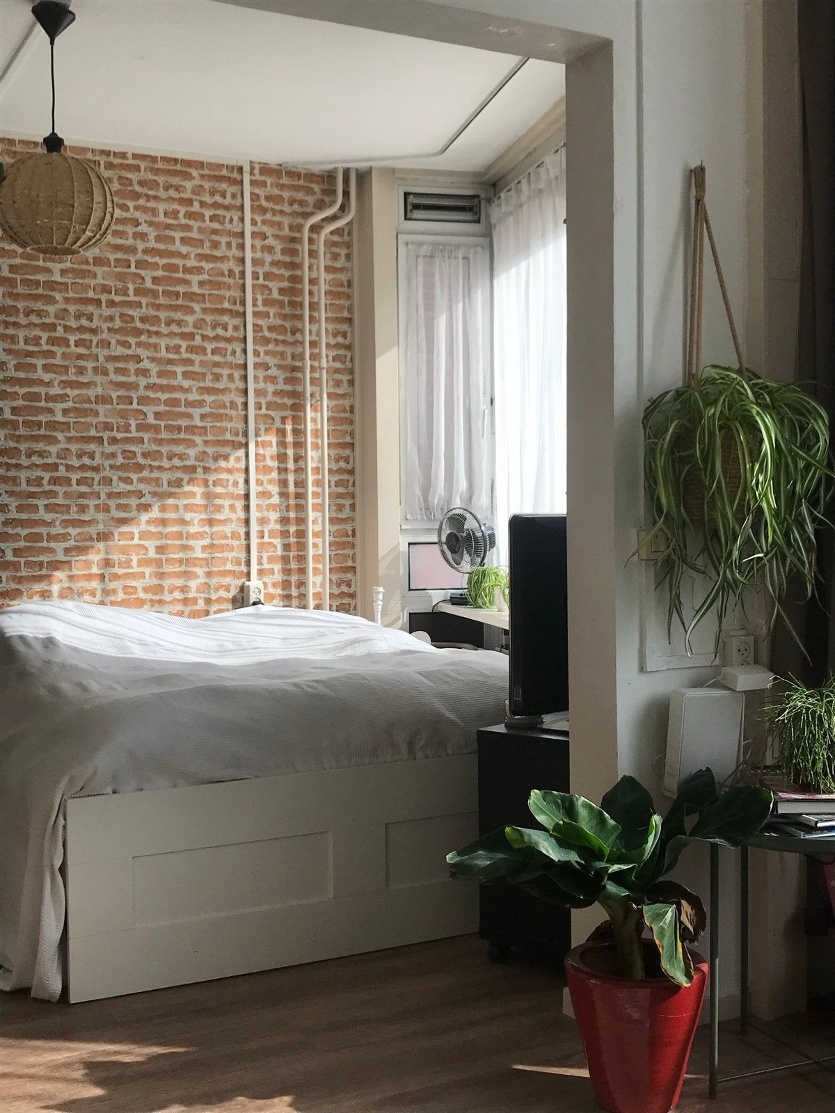 IKEA BRIMNES 140x200 geen opberglades / no drawers, Ophalen, Gebruikt, Wit, Tweepersoons