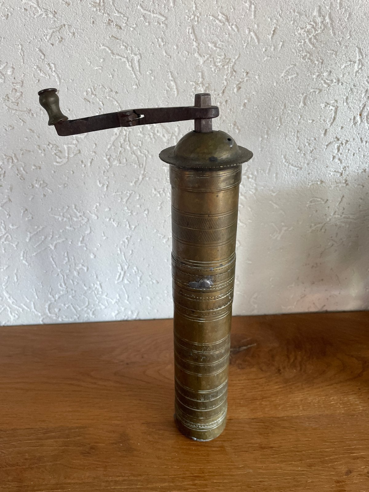 Antieke koperen koffie- of kruidenmolen, Ophalen of Verzenden