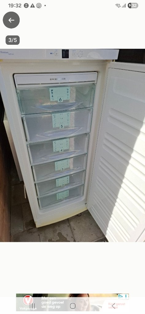 Liebheer vriezer no frost, Zo goed als nieuw, Energieklasse A of zuiniger, 140 tot 160 cm, Ophalen
