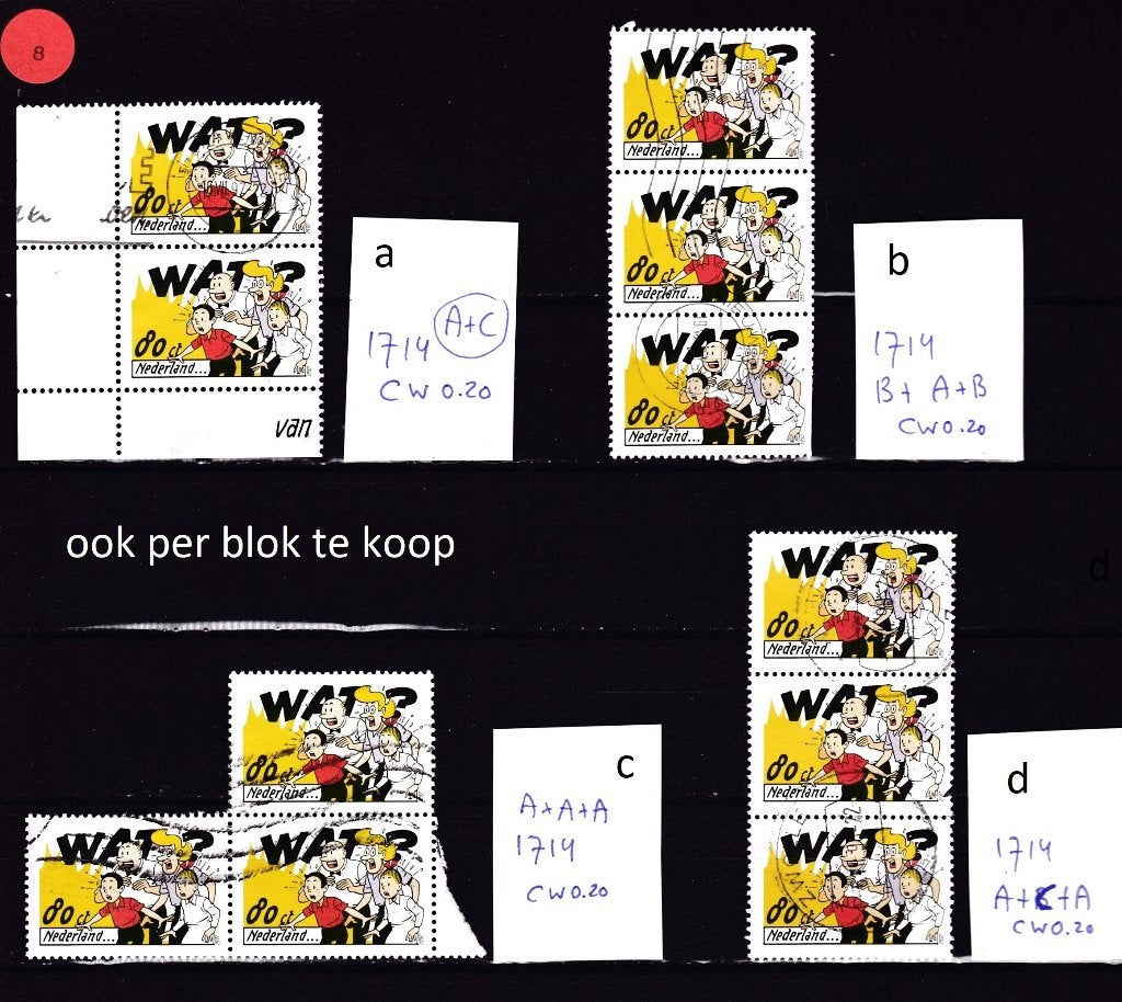 7805) ned 1714 Suske en Wiske blokken div, 1997, Ophalen of Verzenden