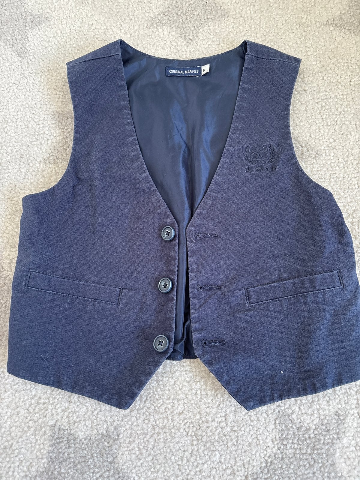Nette donkerblauwe gilet voor jongens, maat 110-116, Ophalen of Verzenden, Gebruikt, Jongen, Overige typen