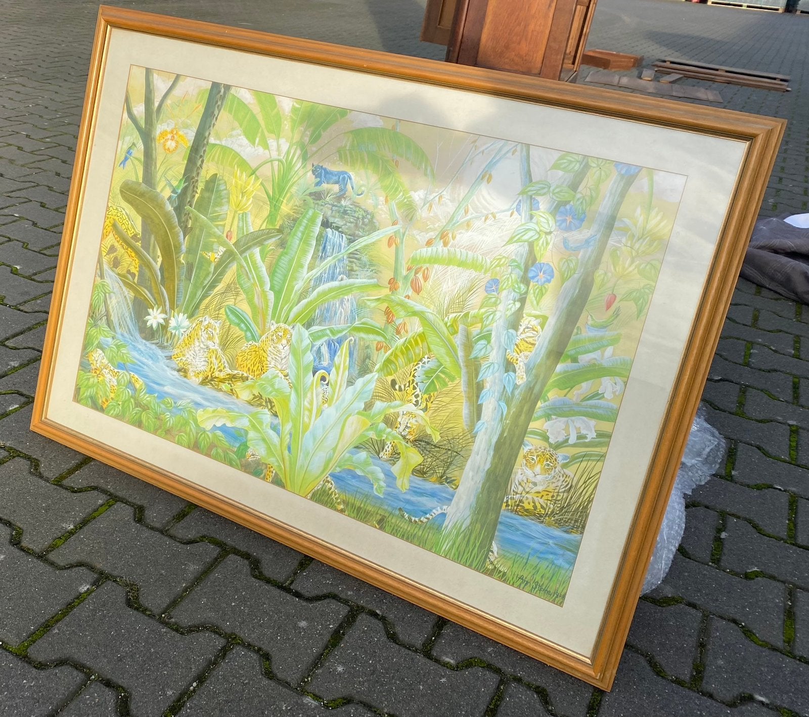 Schilderij Ann Stone 1978, Ophalen, Achter glas, Dieren