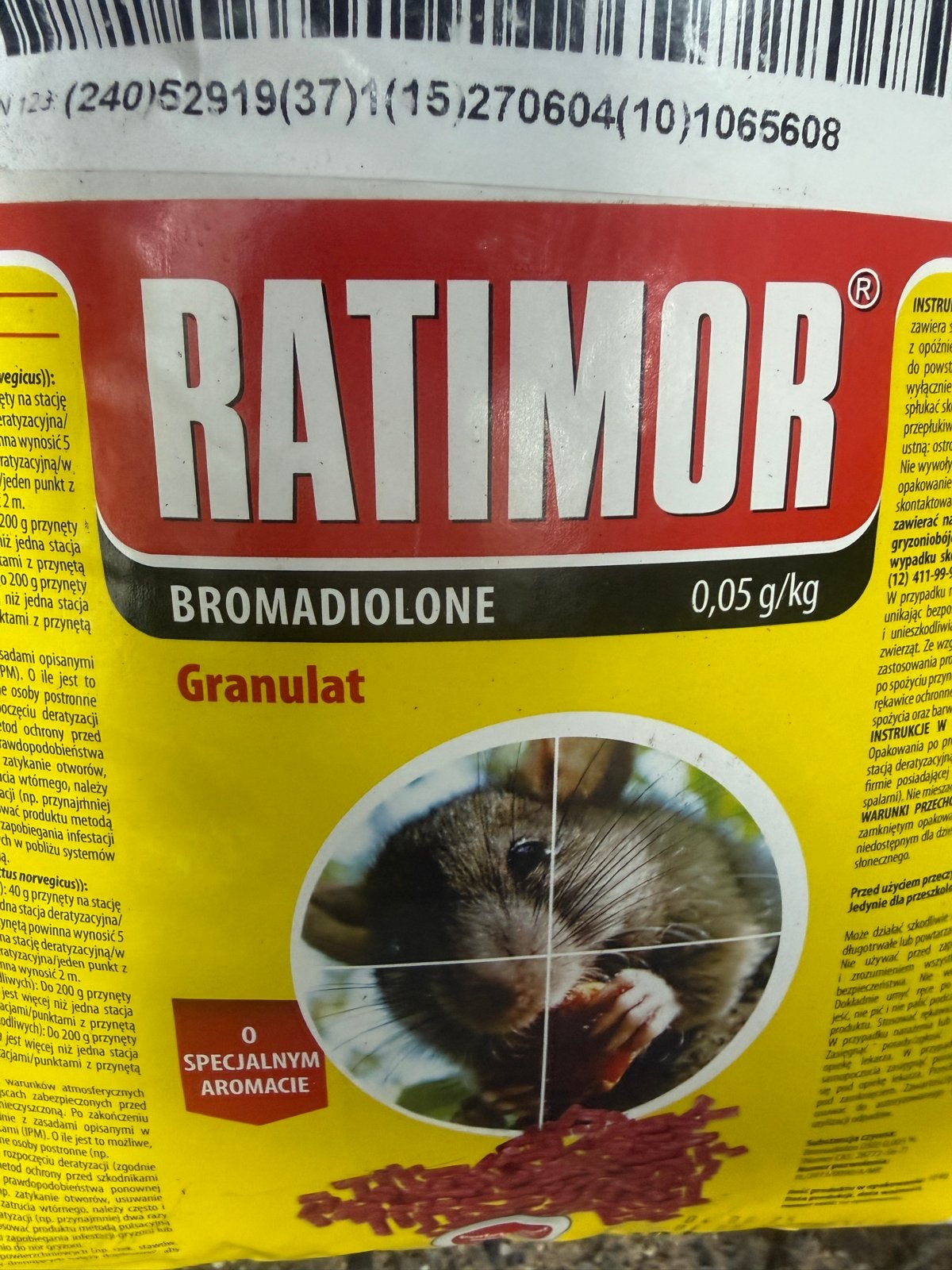 Ratimor Granulat, Ophalen