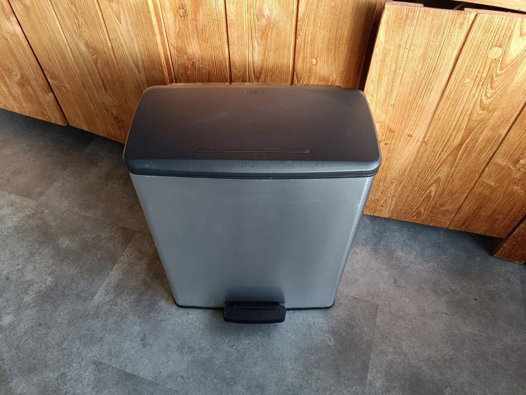 Curver Decobin Duo Pedaalemmer - Afvalscheider 26L + 26L, 40 liter of meer, Ophalen, Kunststof, Met pedaal
