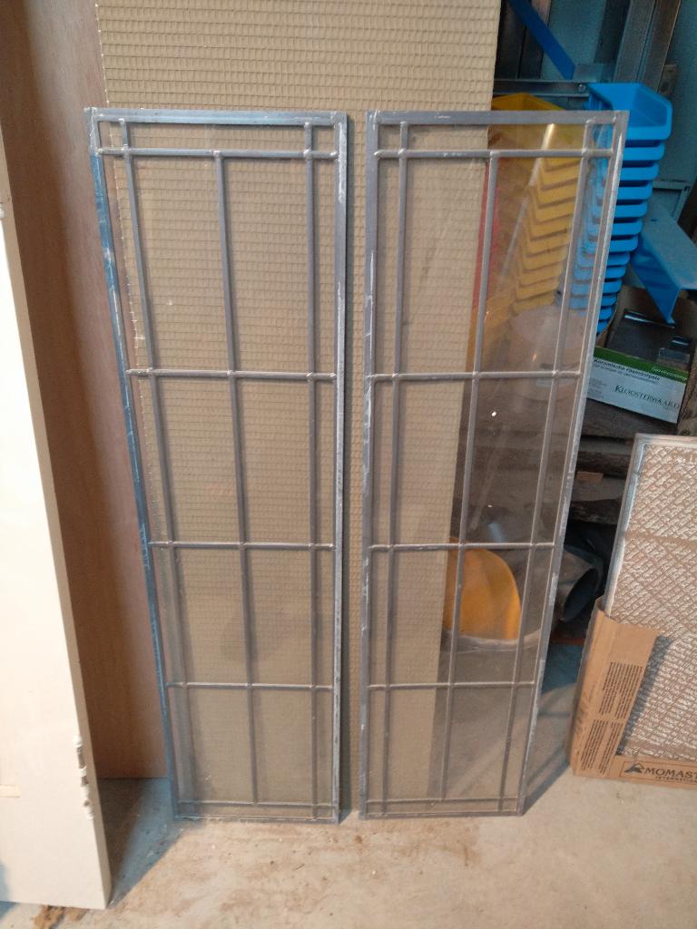 Glas in lood ruiten 2x, Ophalen, Gevelraam of Ruit, Minder dan 80 cm, Glas in lood